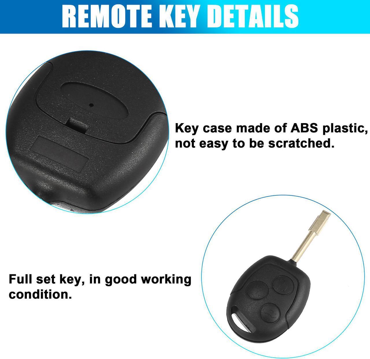 Alt view image 4 of 7 - 3 Key Buttons 433MHz Fob Entry Car Remote Key Replacement for Ford Focus Fiesta Fusion Transit Connect