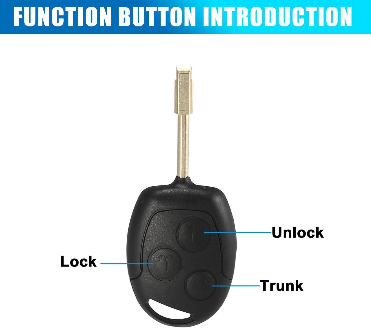 Alt view image 5 of 7 - 3 Key Buttons 433MHz Fob Entry Car Remote Key Replacement for Ford Focus Fiesta Fusion Transit Connect
