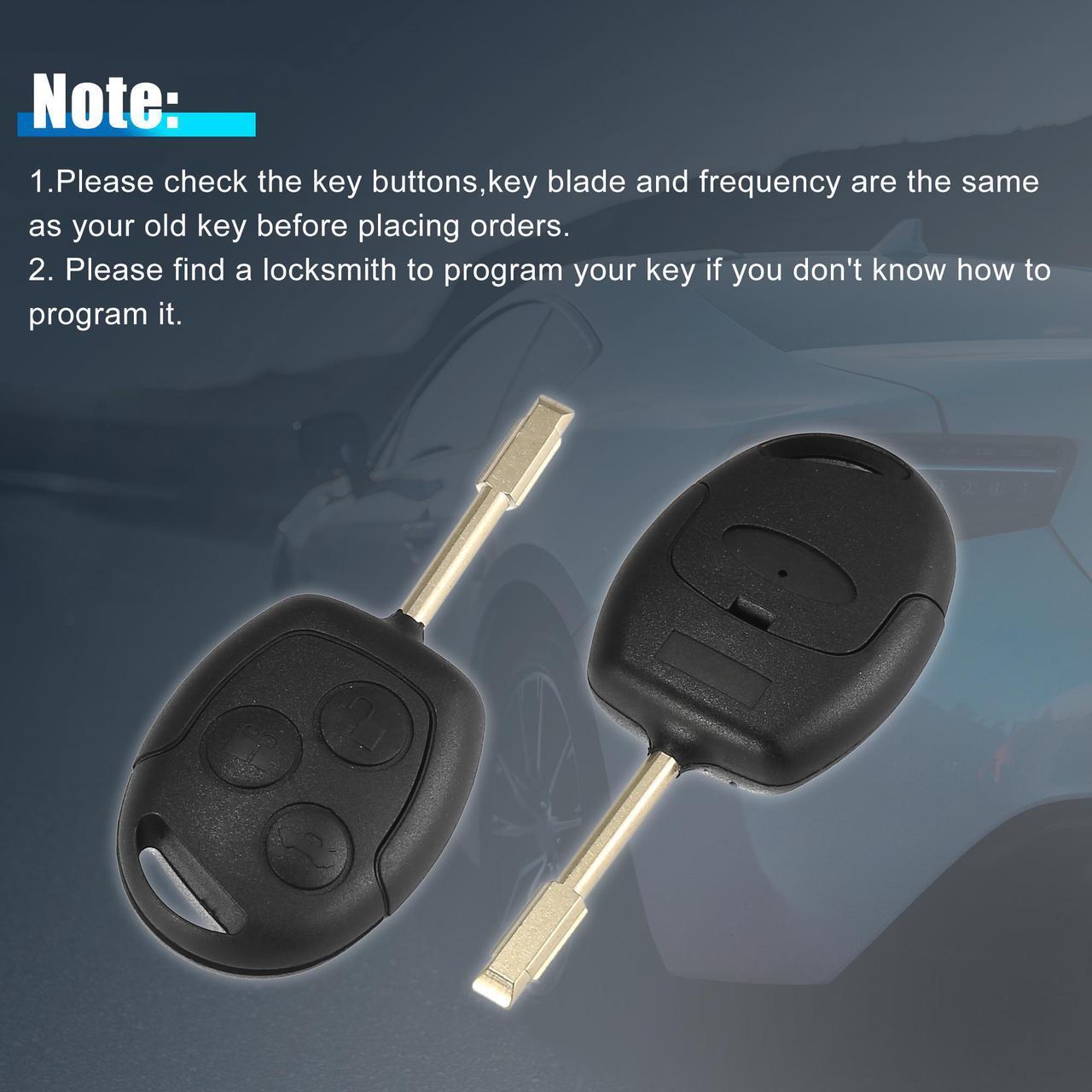 Alt view image 7 of 7 - 3 Key Buttons 433MHz Fob Entry Car Remote Key Replacement for Ford Focus Fiesta Fusion Transit Connect