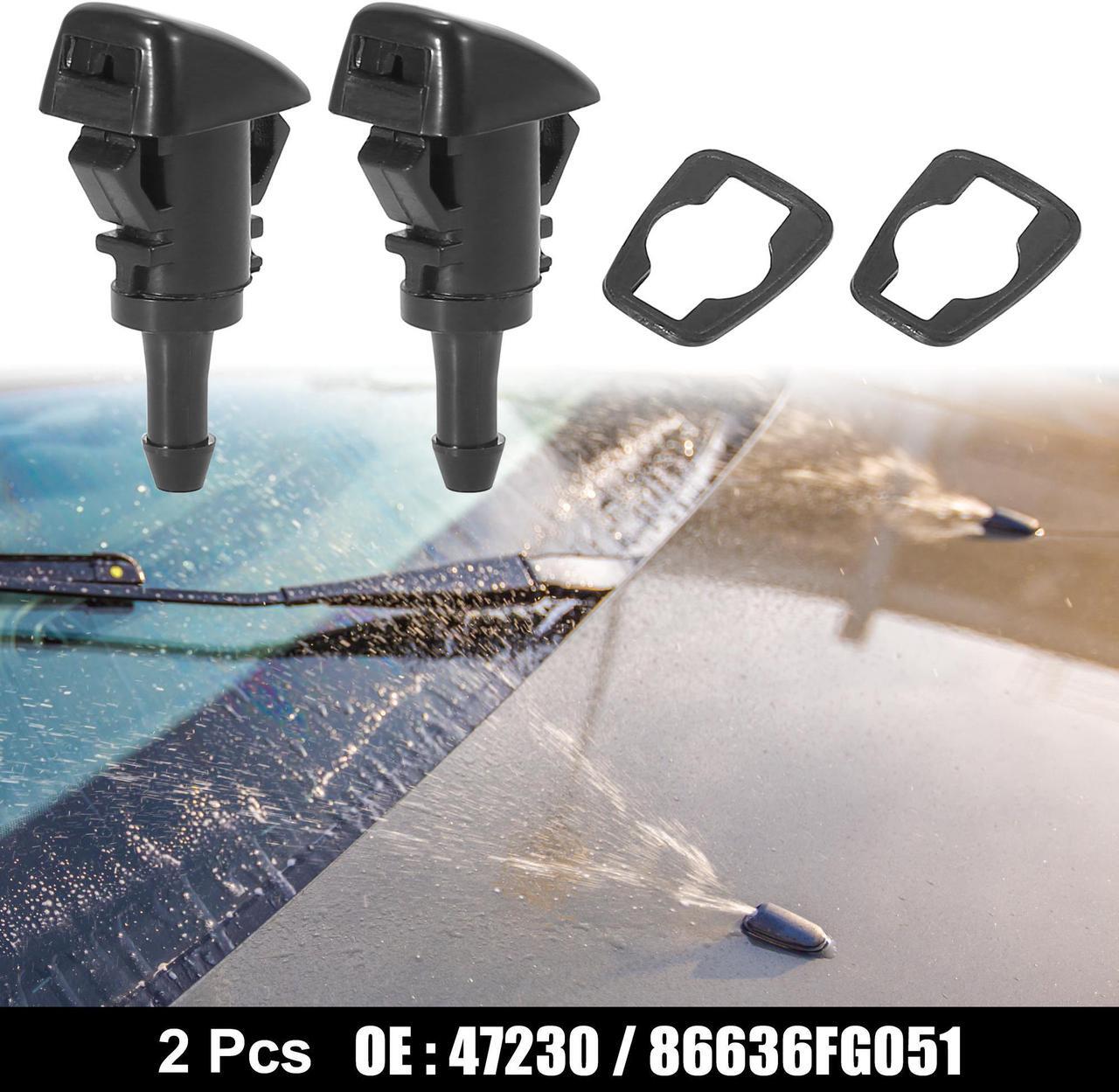 Main image of Front Windshield Wiper Nozzles for Subaru Impreza STI WRX with Gaskets - Pack of 2 Black