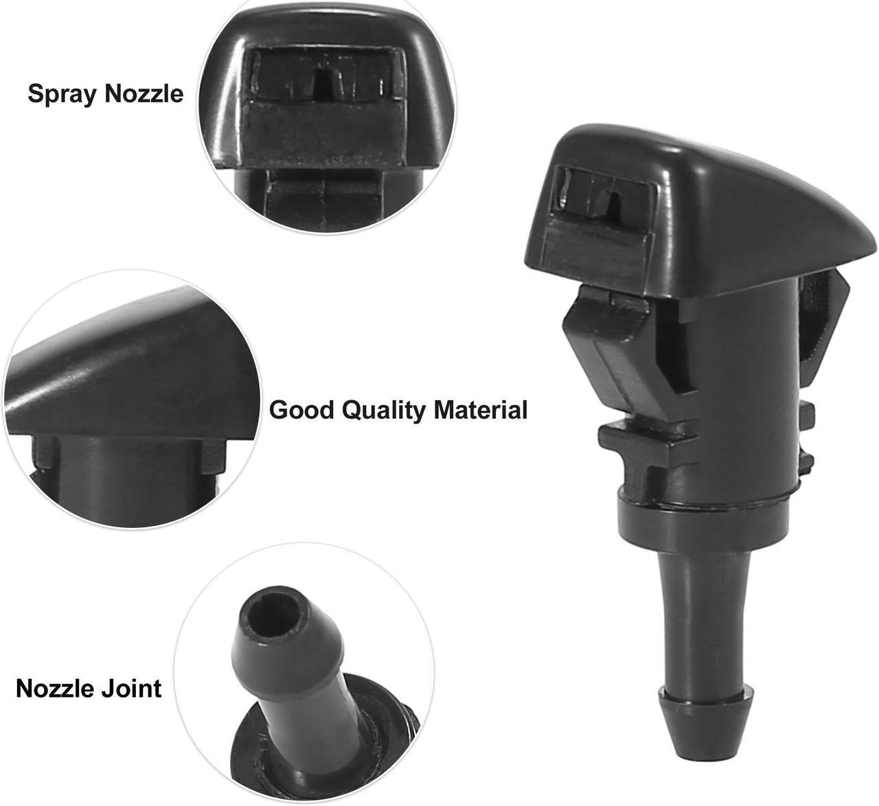Alt view image 4 of 6 - Front Windshield Wiper Nozzles for Subaru Impreza STI WRX with Gaskets - Pack of 2 Black