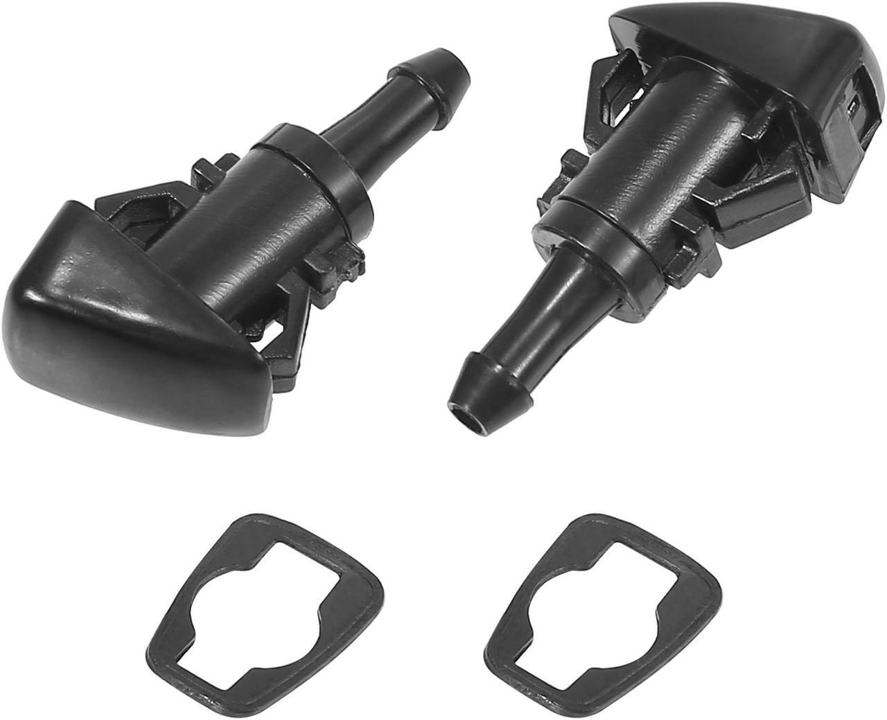 Alt view image 5 of 6 - Front Windshield Wiper Nozzles for Subaru Impreza STI WRX with Gaskets - Pack of 2 Black