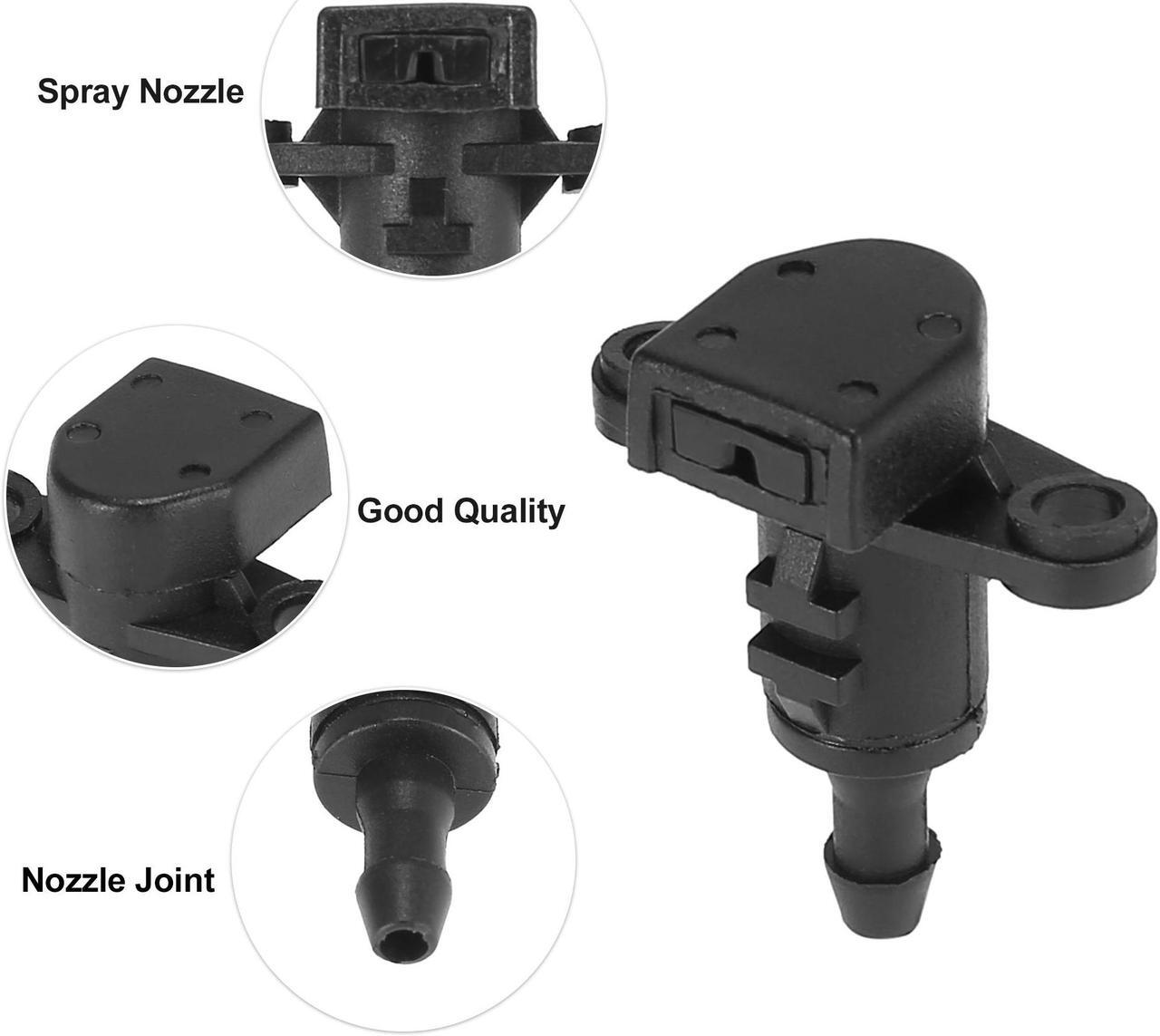 Alt view image 4 of 6 - Front Windshield Washer Nozzles Fit for Hyundai Elantra with Hose Connector - Pack of 5 Black