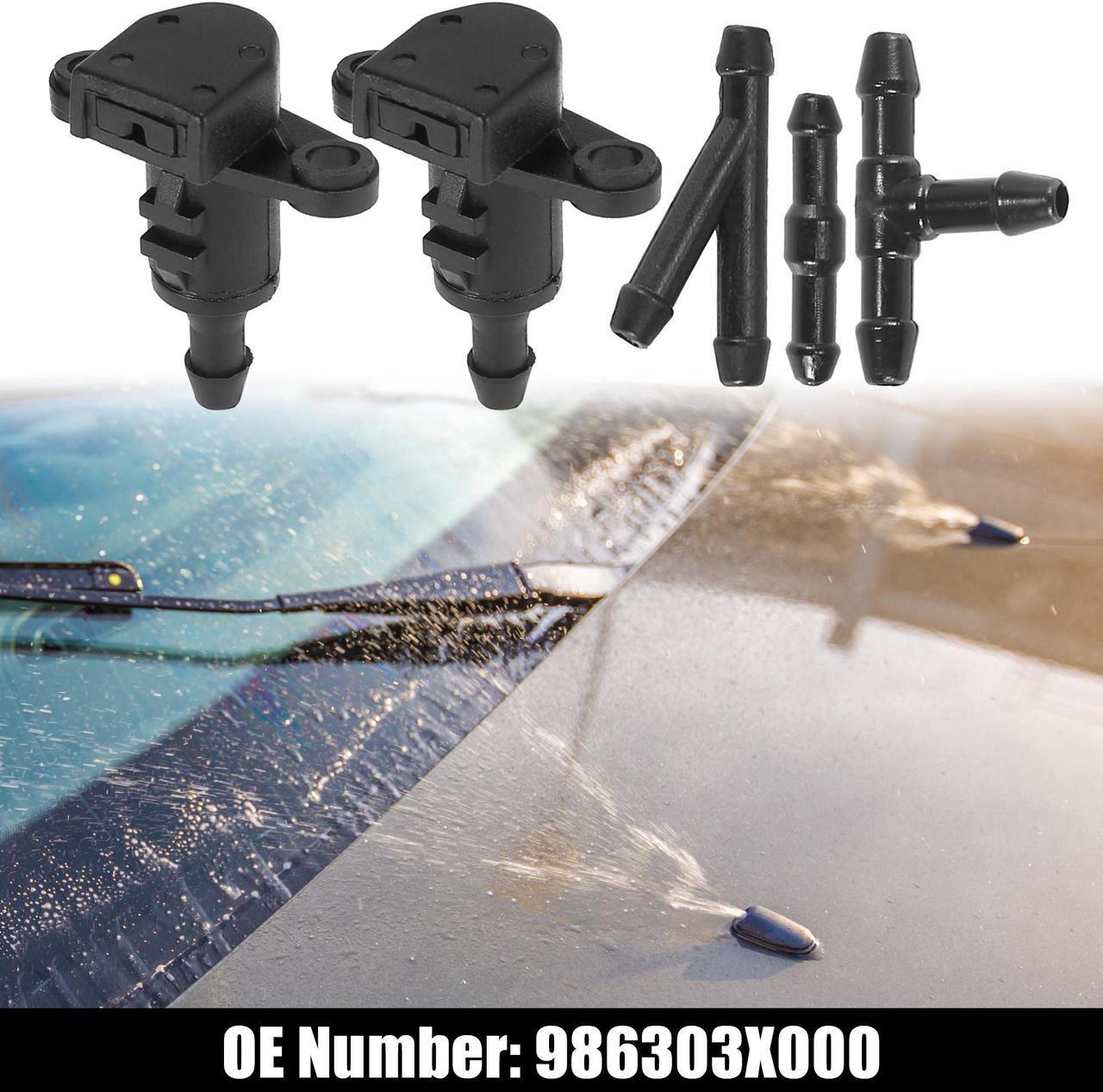 Main image of Front Windshield Washer Nozzles Fit for Hyundai Elantra with Hose Connector - Pack of 5 Black