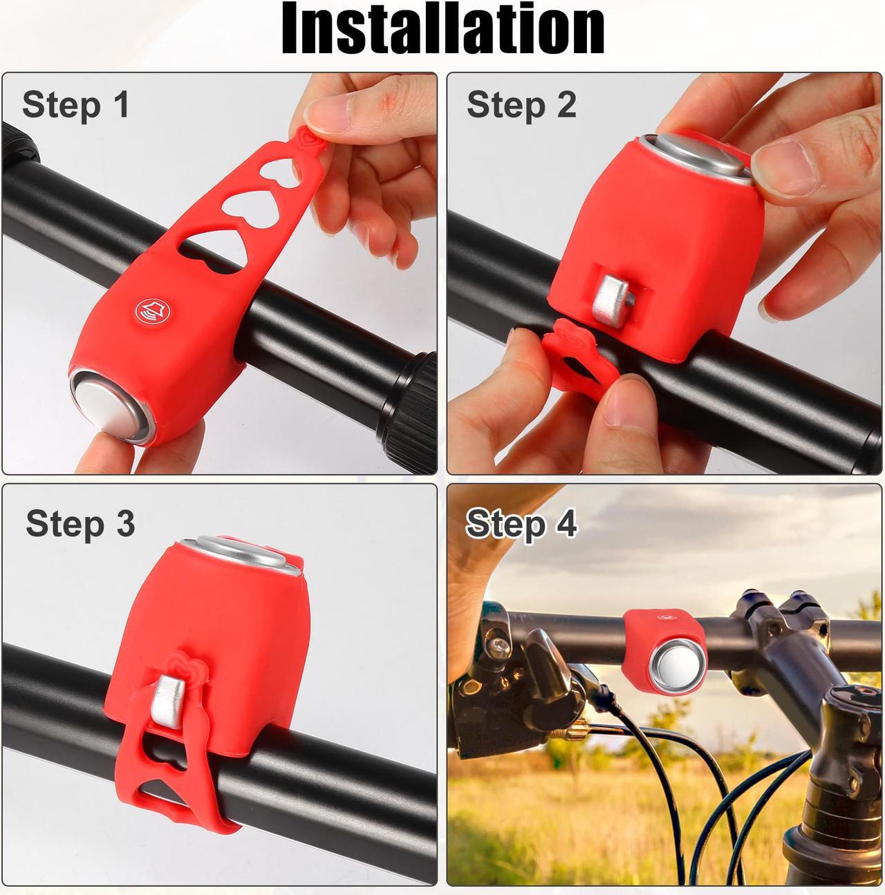 Alt view image 3 of 7 - Electric Bike Bell Cycling Bells Horn Loud Bicycle Horns Silicone for Mountain Bike Road Bike Rechargeable Black