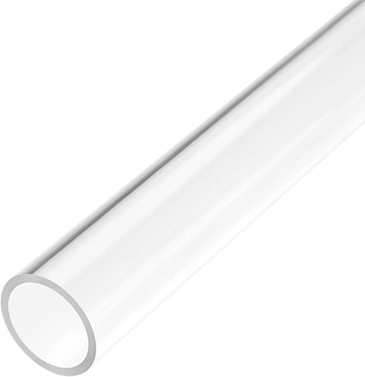 Clear Rigid Acrylic Pipe 21mm ID x 25mm OD x 0.5m, 2mm Wall Round Tube