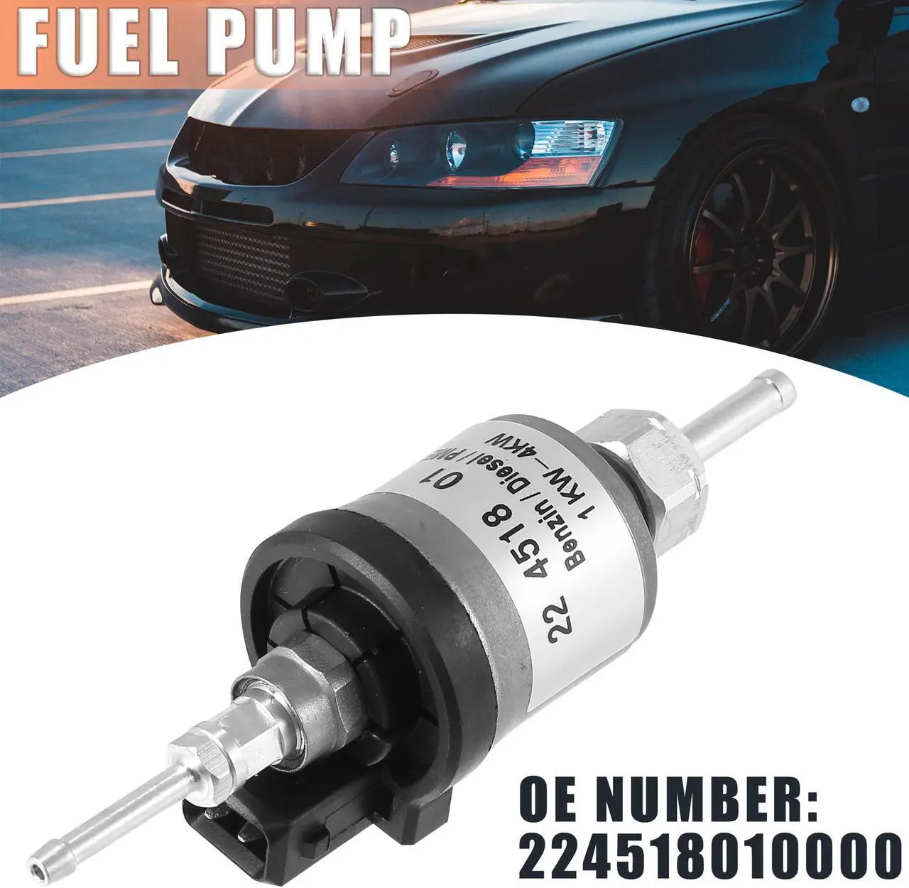 Alt view image 2 of 7 - 1 Pcs Fuel Pump 224518010000 for 1KW-3KW Diesel Parking Heater Silver Tone New
