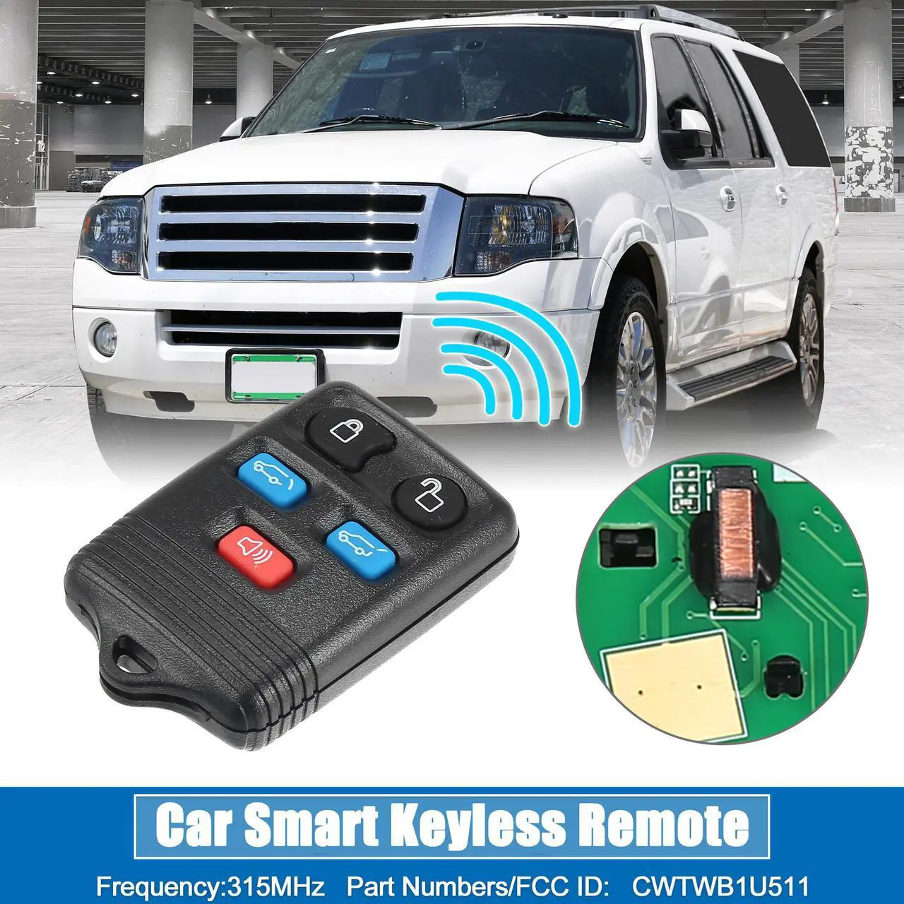 Main image of 5 Button Car Keyless Entry Remote Control Replacement Key Fob Proximity Smart Fob CWTWB1U511 for Ford Expedition 2003-2010 315MHz