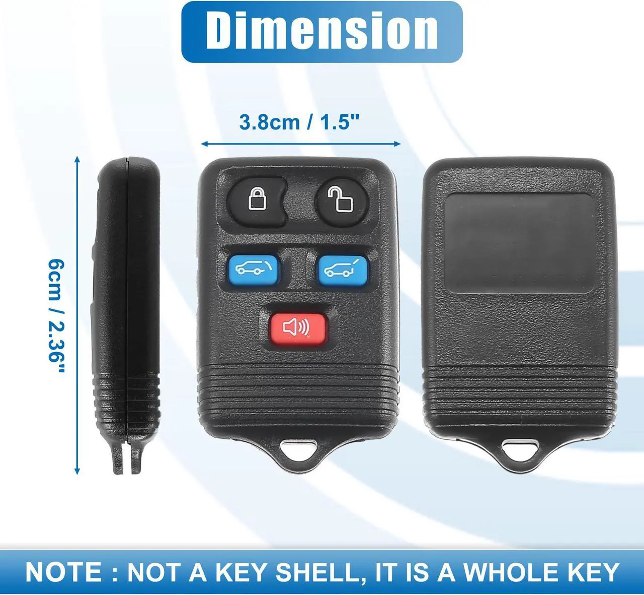 Alt view image 5 of 7 - 5 Button Car Keyless Entry Remote Control Replacement Key Fob Proximity Smart Fob CWTWB1U511 for Ford Expedition 2003-2010 315MHz