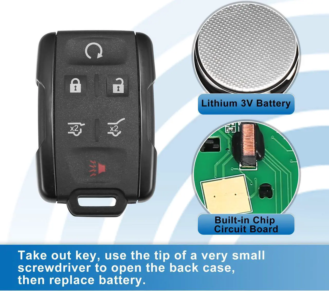 2020 Gmc Sierra Key Fob 6-Button Keyless Entry Remote Key Fob For Chevy Tahoe, Suburban & GMC Yukon (2014-2020 Models) M3N-32337100 Compatible 2020 Gmc Sierra Key Fob 6-Button Keyless Entry Remote Key Fob For Chevy Tahoe, Suburban & GMC Yukon (2014-2020 Models) M3N-32337100 Compatible