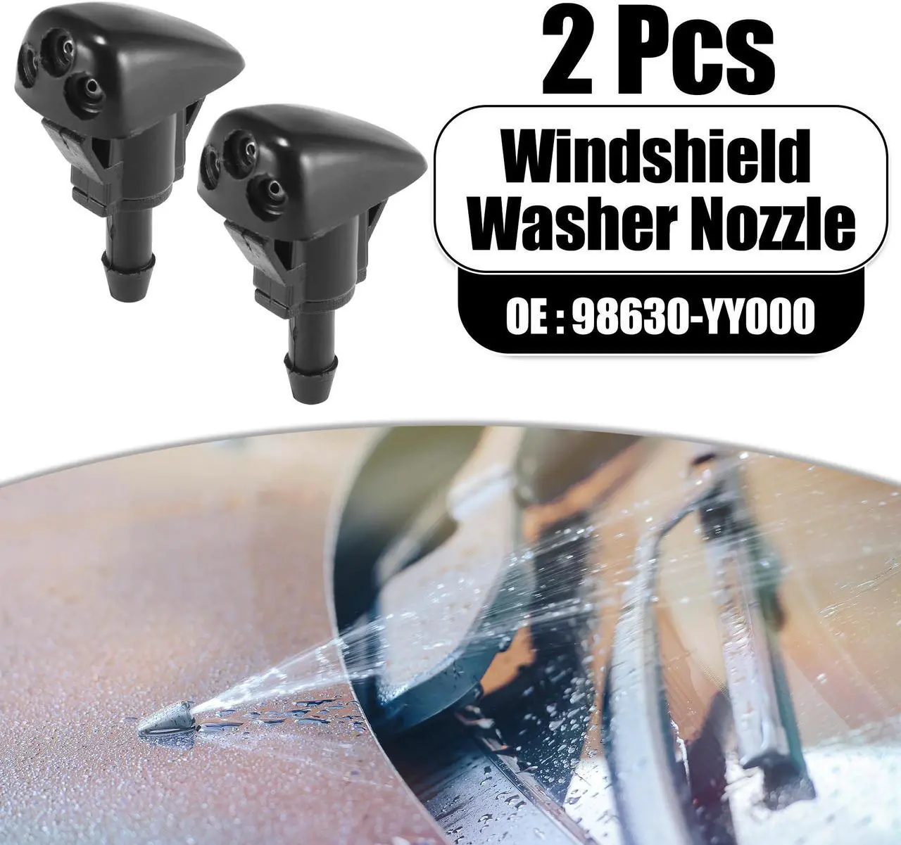Main image of Front Windshield Washer Nozzles Wiper Spray for Kia Sorento 2003-2009 Replaces 98630-YY000 2pcs