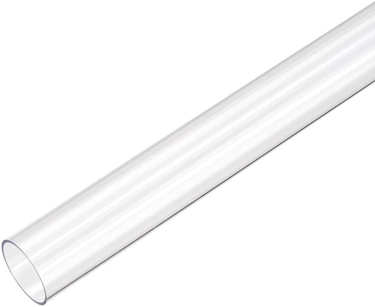 PC Rigid Round Clear Tubing, 17mm (0.67 Inch) ID x 20mm (0.79 Inch) OD, 0.5M/1.64Ft Length Plastic Tube 2pcs