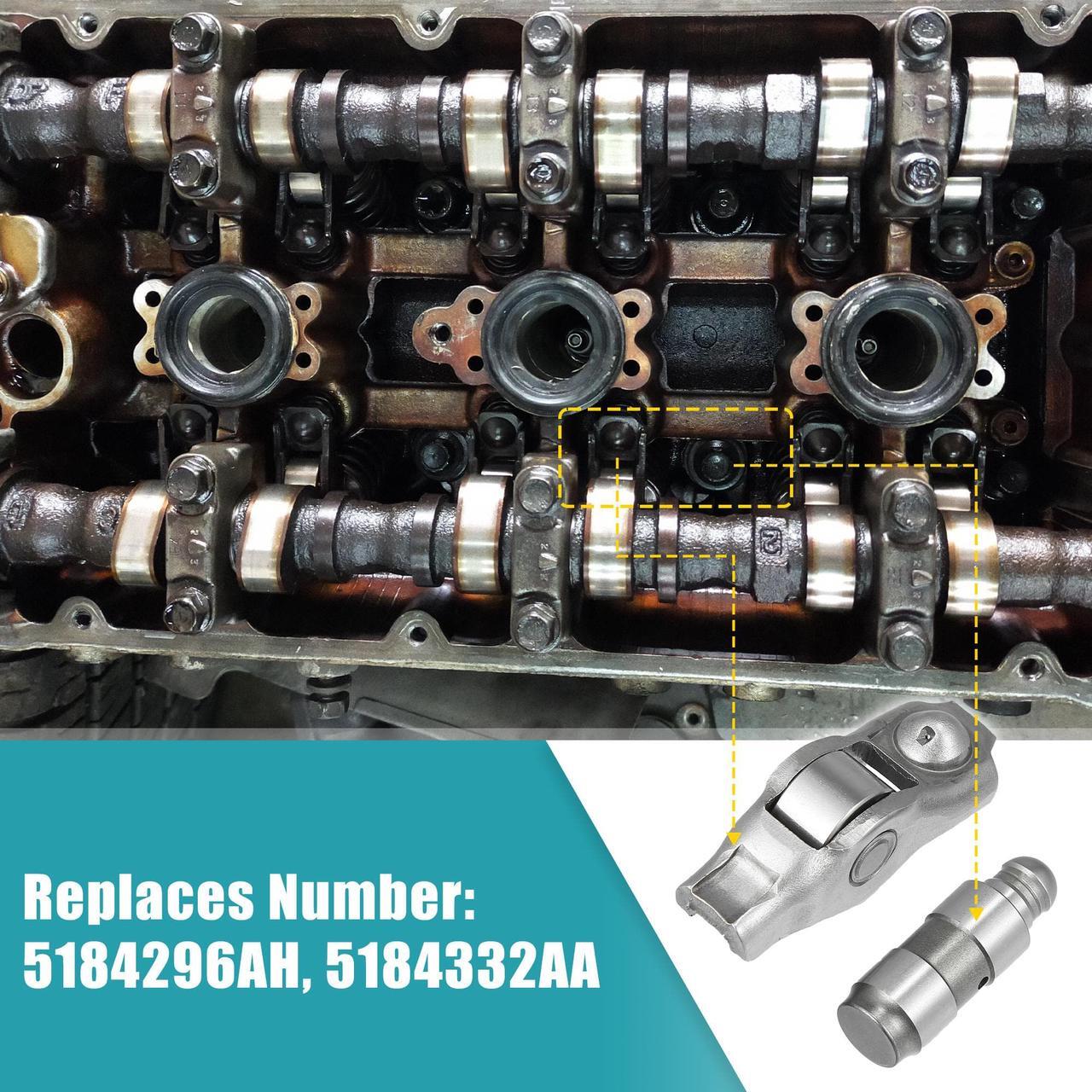 Alt view image 3 of 7 - Rocker Arm and Valve Lifter Kit 12 Pcs 3.6L Engine for ChrysIer 200 300 for Dodge Challenger Charger Durango for Ram 1500 for Jeep Wrangler Cherokee Compass 5184296AH 5184332AA