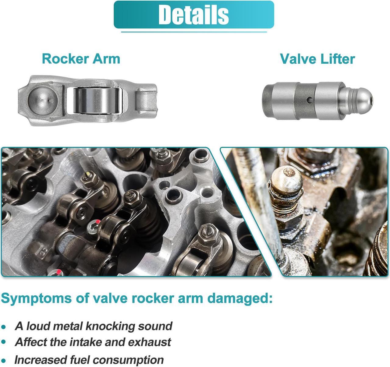 Alt view image 4 of 7 - Rocker Arm and Valve Lifter Kit 12 Pcs 3.6L Engine for ChrysIer 200 300 for Dodge Challenger Charger Durango for Ram 1500 for Jeep Wrangler Cherokee Compass 5184296AH 5184332AA