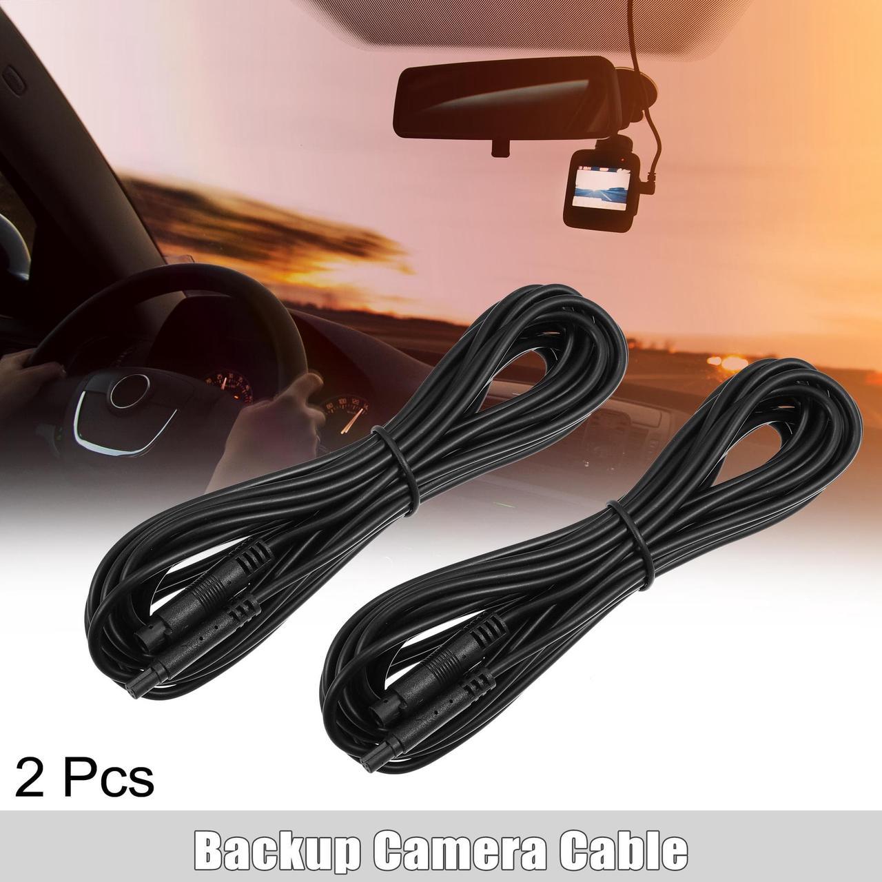 2 Pcs 4 Pin 16.40ft 500cm Backup Camera Extension Cable Dash Camera Cord Wires Car Rear View Camera