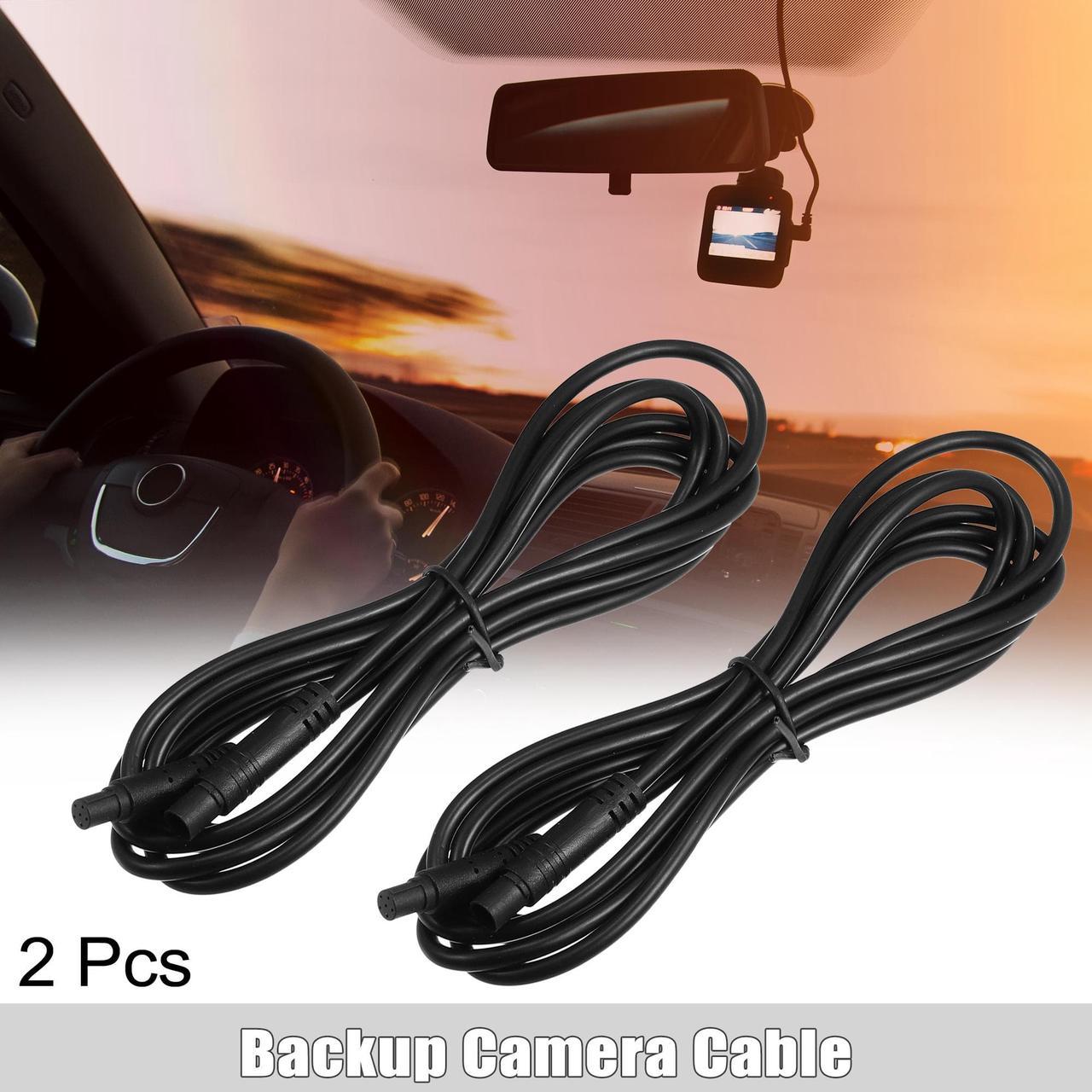 2 Pcs 6 Pin 6.56ft 200cm Backup Camera Extension Cable Dash Camera Cord Wires Car Rear View Camera