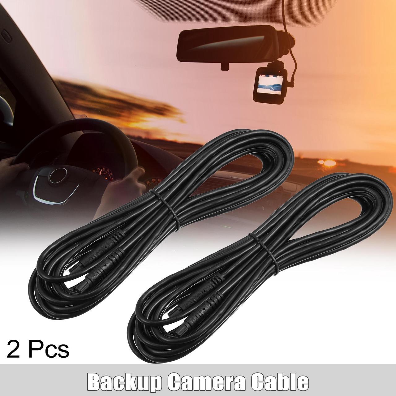 2 Pcs 5 Pin 19.69ft 600cm Backup Camera Extension Cable Dash Camera Cord Wires Car Rear View Camera