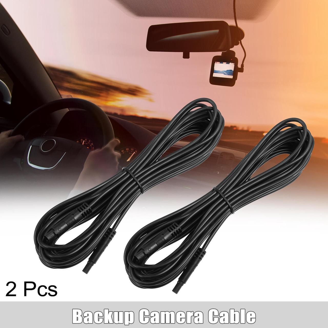 2 Pcs 4 Pin 19.69ft 600cm Backup Camera Extension Cable Dash Camera Cord Wires Car Rear View Camera