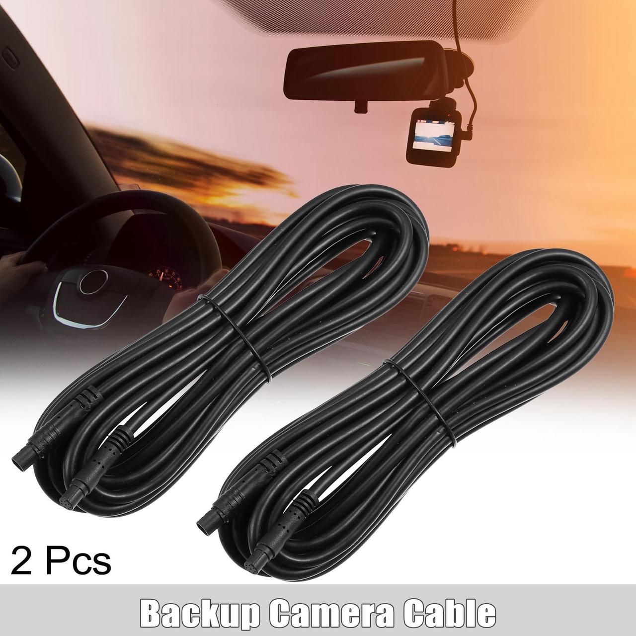 2 Pcs 8 Pin 19.69ft 600cm Backup Camera Extension Cable Dash Camera Cord Wires Car Rear View Camera