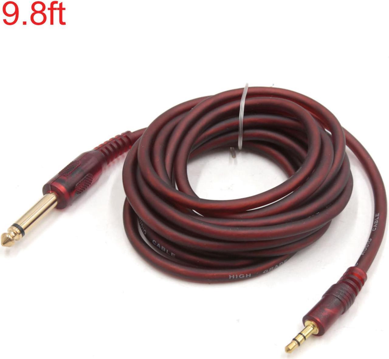 9.8ft Length 1/8 Inch Male to 1/4 Inch Male TRS Car Stereo Audio Cable Amplifier Cord