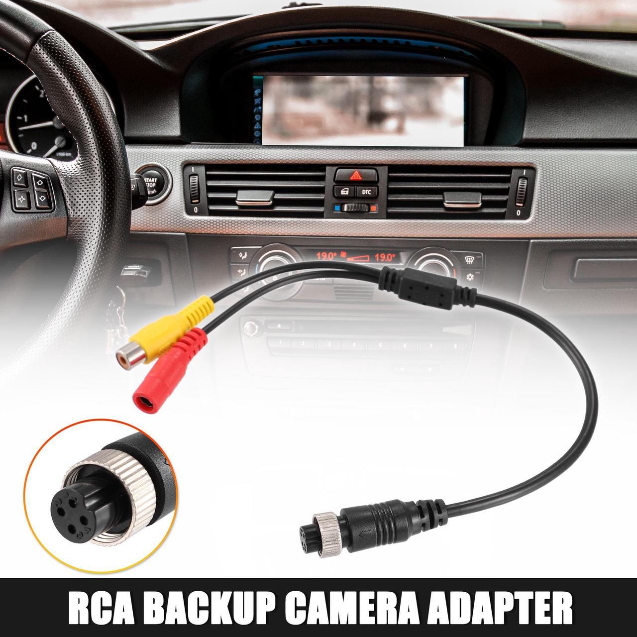 1pcs Car Camera Adapter 4 Pin to RCA Adapter M12 4-Pin Female to RCA AV DC Female Connector Wire Monitor Video Cable Adapter