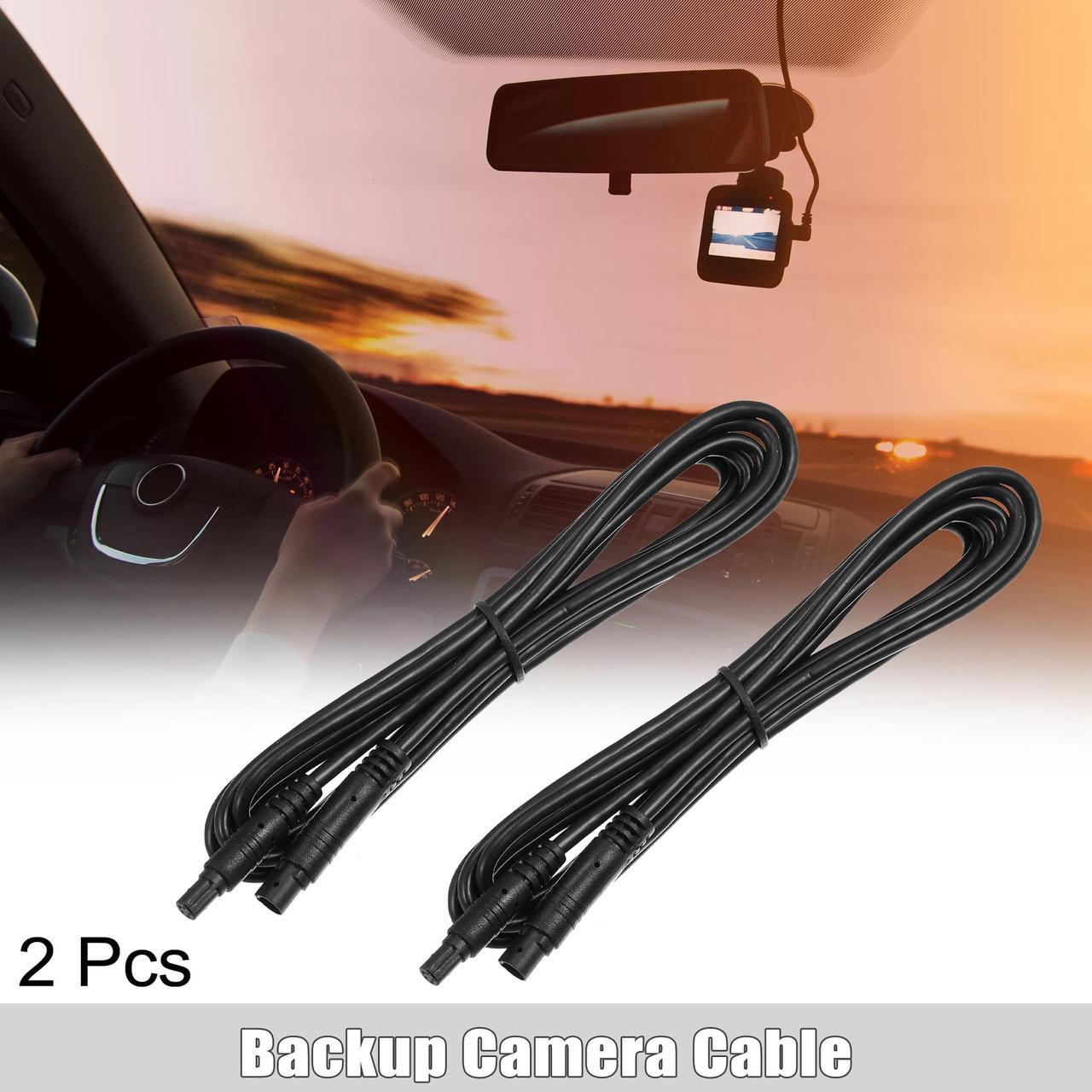 2 Pcs 5 Pin 6.56ft 200cm Backup Camera Extension Cable Dash Camera Cord Wires Car Rear View Camera