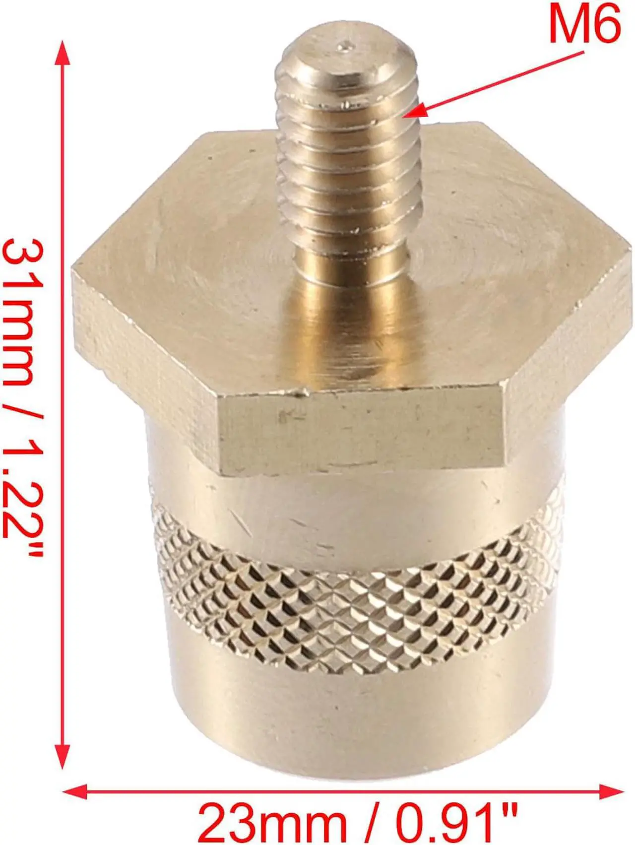 Alt view image 3 of 6 - 2 Pair M6 Battery Terminal Connector Brass Tone Post Adapter Stud Extender Screws Nuts