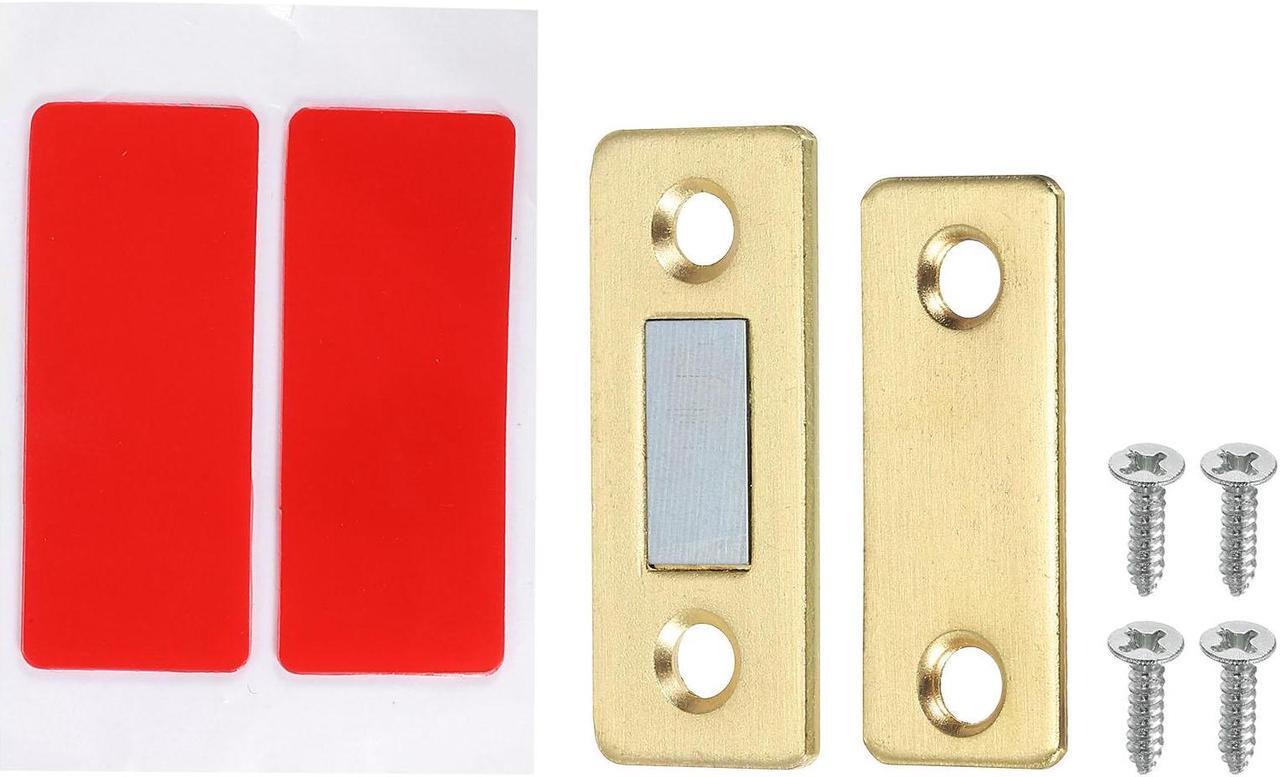 Main image of Cabinet Magnetic Catch, 4 Pack Ultra Thin Cabinet Door Catch Adhesive Steel Cabinet Door Magnets for Kitchen Closet Door, Golden