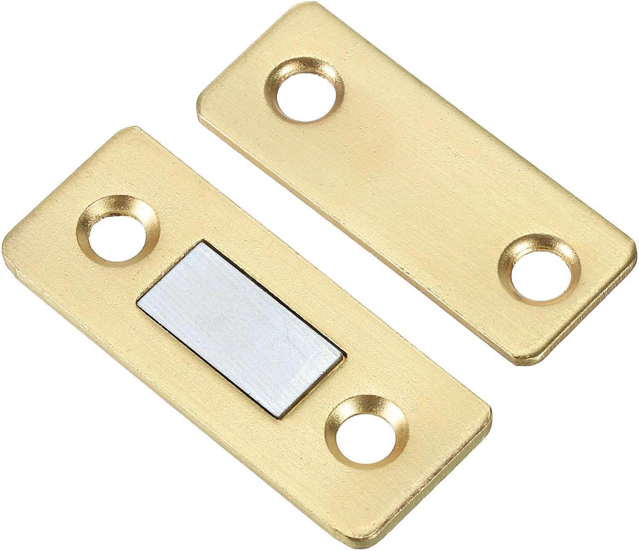 Alt view image 4 of 5 - Cabinet Magnetic Catch, 4 Pack Ultra Thin Cabinet Door Catch Adhesive Steel Cabinet Door Magnets for Kitchen Closet Door, Golden