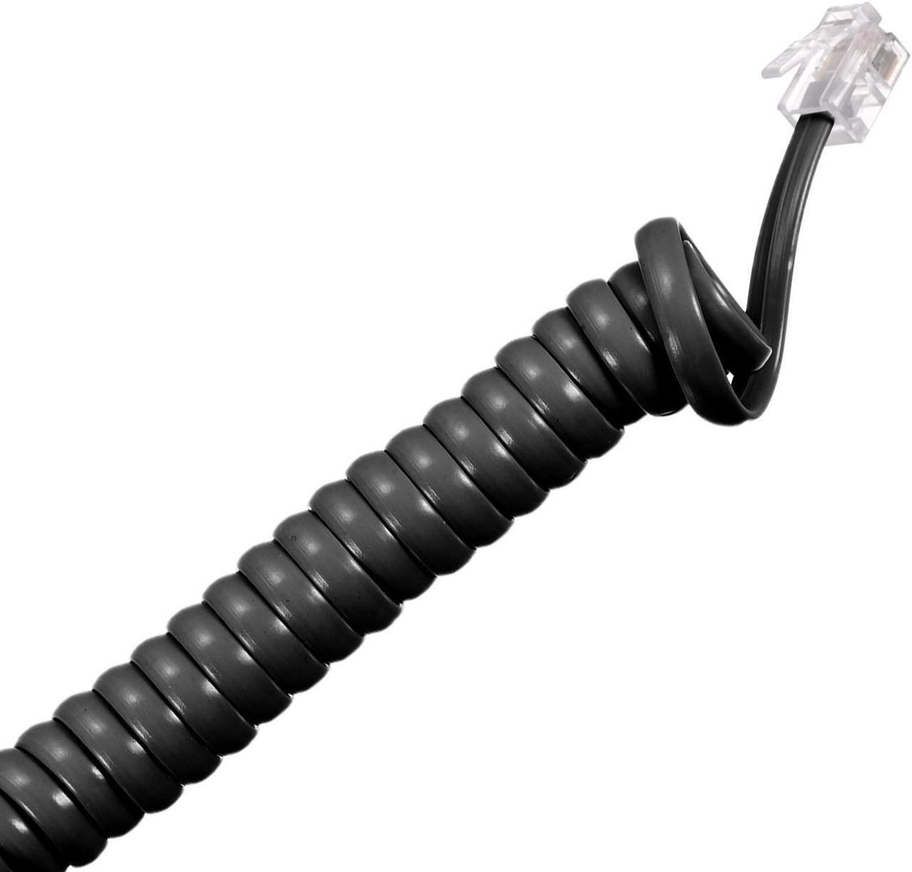Alt view image 3 of 5 - Telephone Handset Cord, 4P4C 13.12 Feet Coiled Landline Phone Handset Cable for Home or Office Black