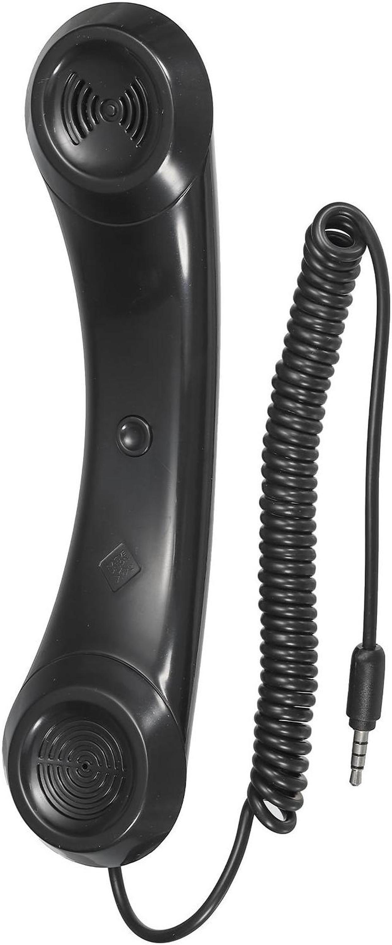 Main image of 3.5mm Retro Telephone Handset Cell Phone Telephone Receiver for Microphone Speaker Black