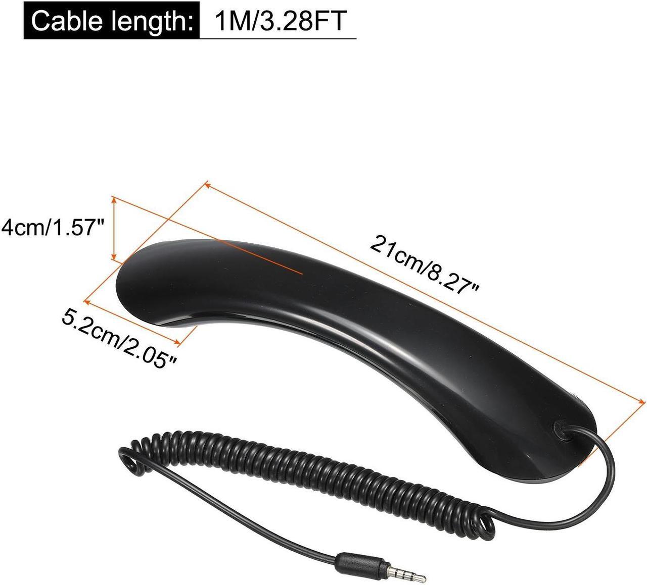 Alt view image 2 of 5 - 3.5mm Retro Telephone Handset Cell Phone Telephone Receiver for Microphone Speaker Black