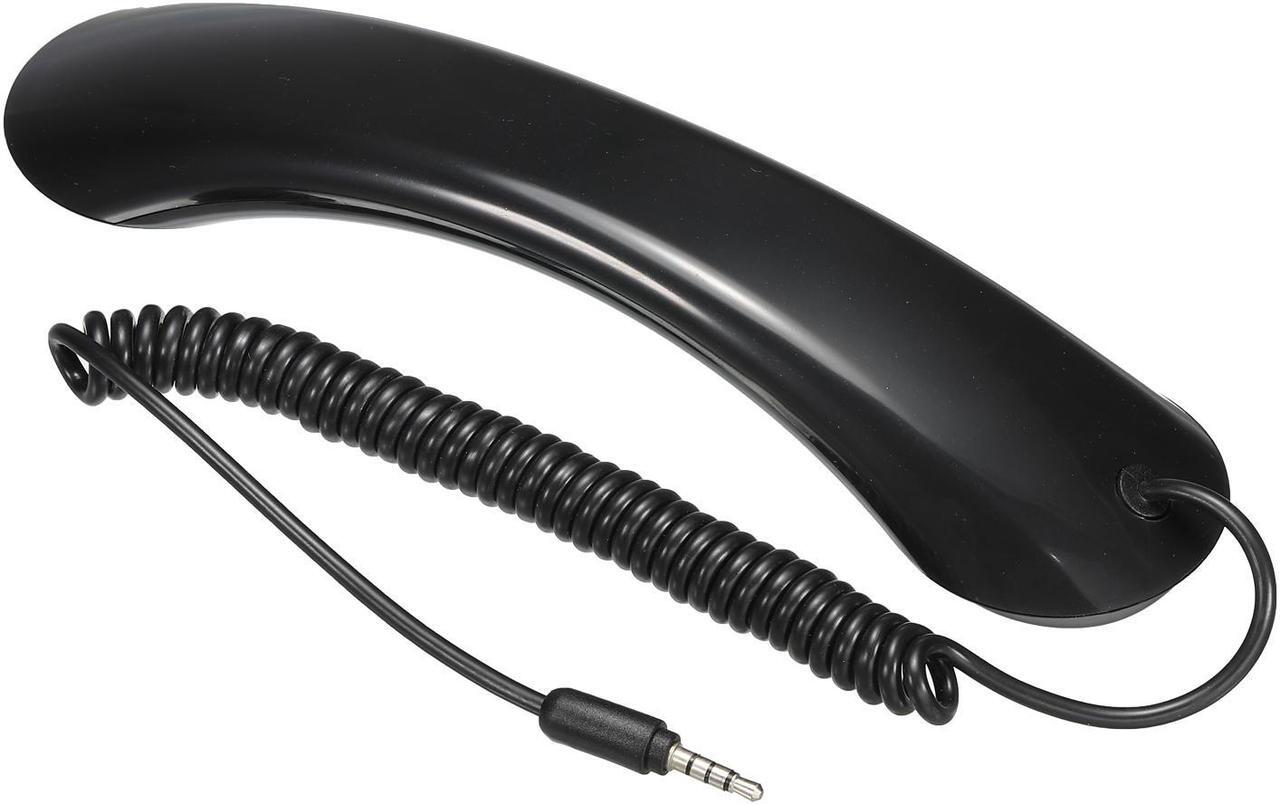Alt view image 5 of 5 - 3.5mm Retro Telephone Handset Cell Phone Telephone Receiver for Microphone Speaker Black