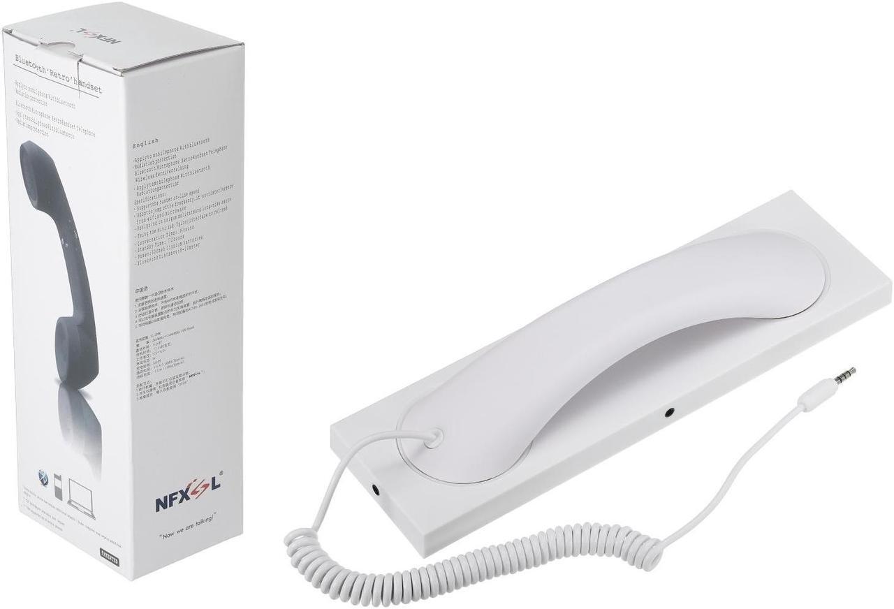 Alt view image 5 of 5 - 3.5mm Retro Telephone Handset with Base Telephone Receiver for Microphone Speaker White