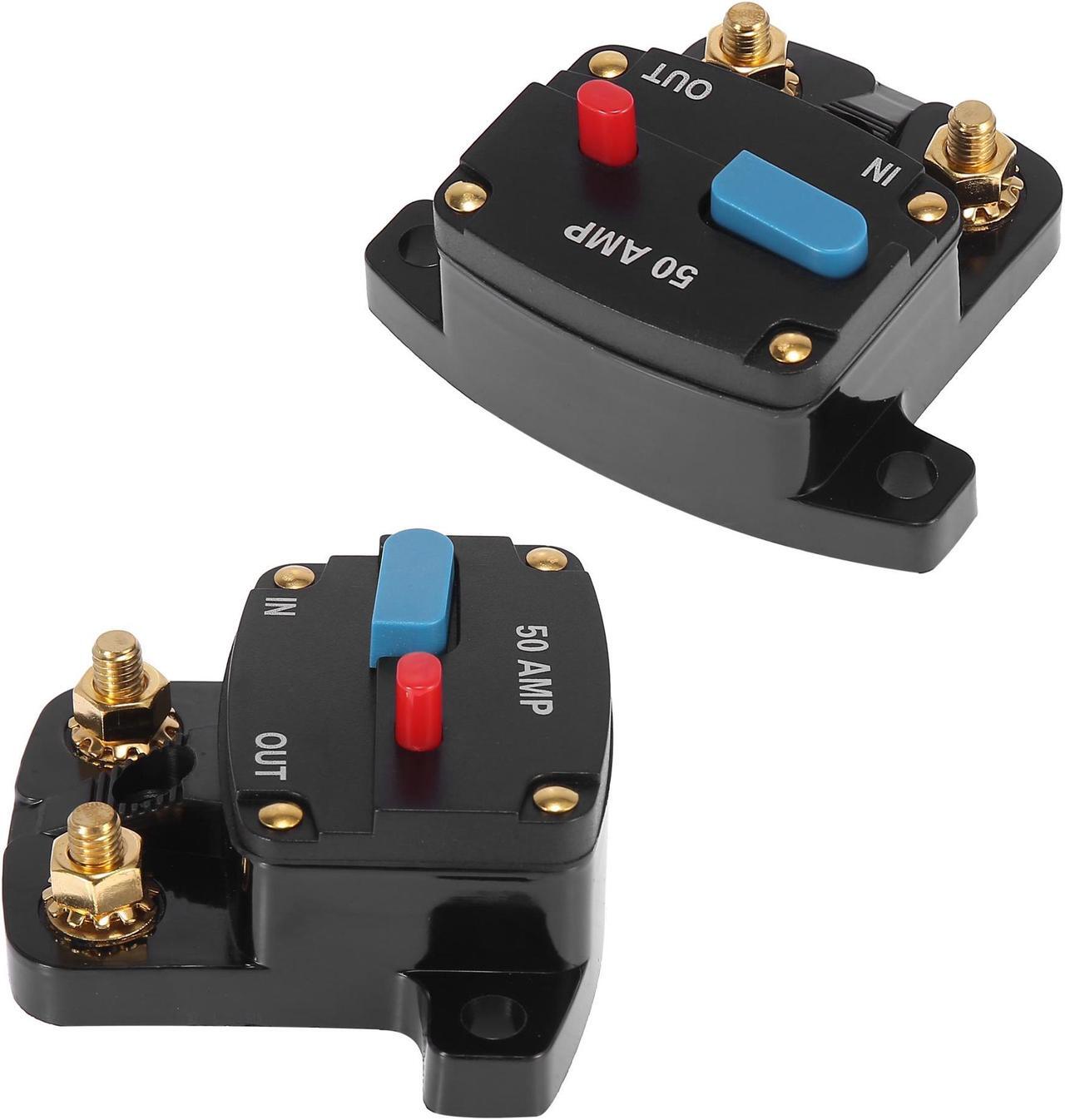 Alt view image 6 of 7 - DC 12V- 42V 50Amp Inverter Circuit Breaker Audio Inline Fuse Holder Protector for Car Truck Boat RV