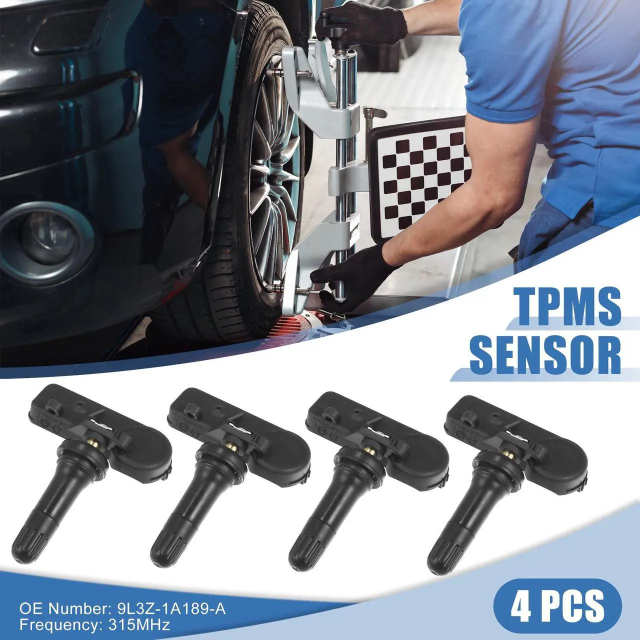 Main image of 4pcs 9L3Z-1A189-A Tire Pressure Monitoring System Sensor TPMS Sensor 315MHz for Ford