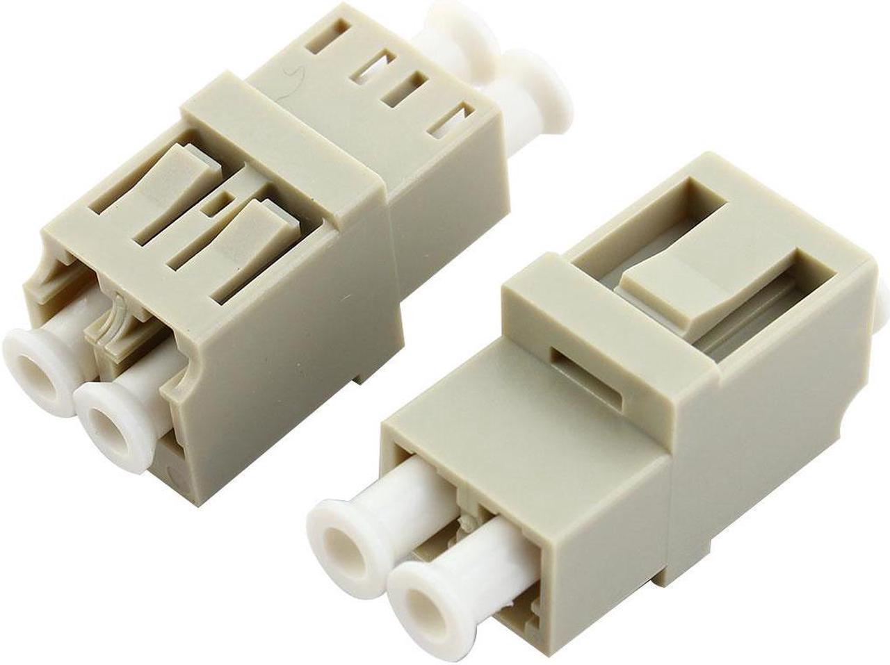 2 x Gray LC MM Duplex Integrated Fiber Optic Adapter With Flange