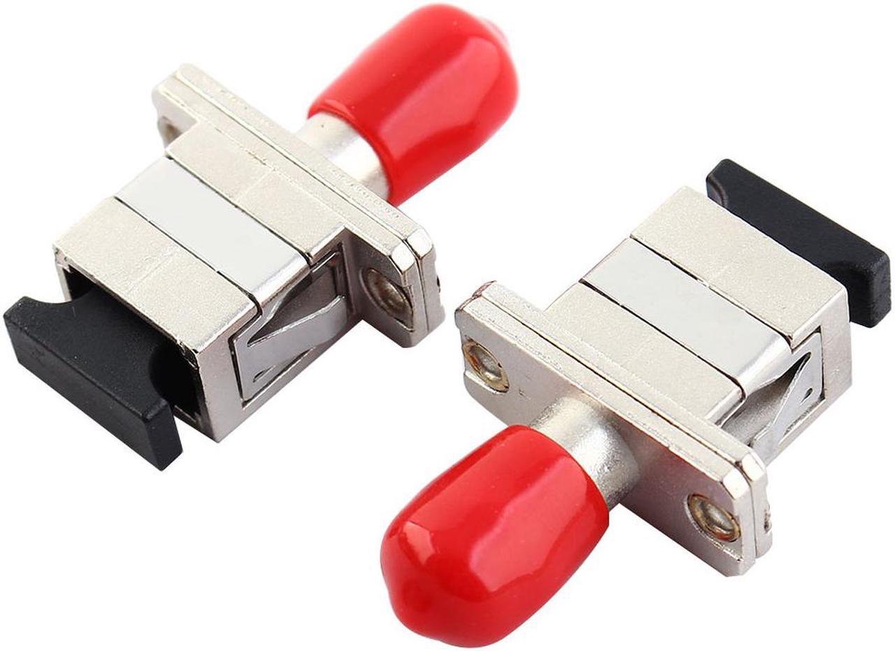 ST to SC Flange Type Hybrid Fiber Optic Cable Connector Coupling 2 Pcs