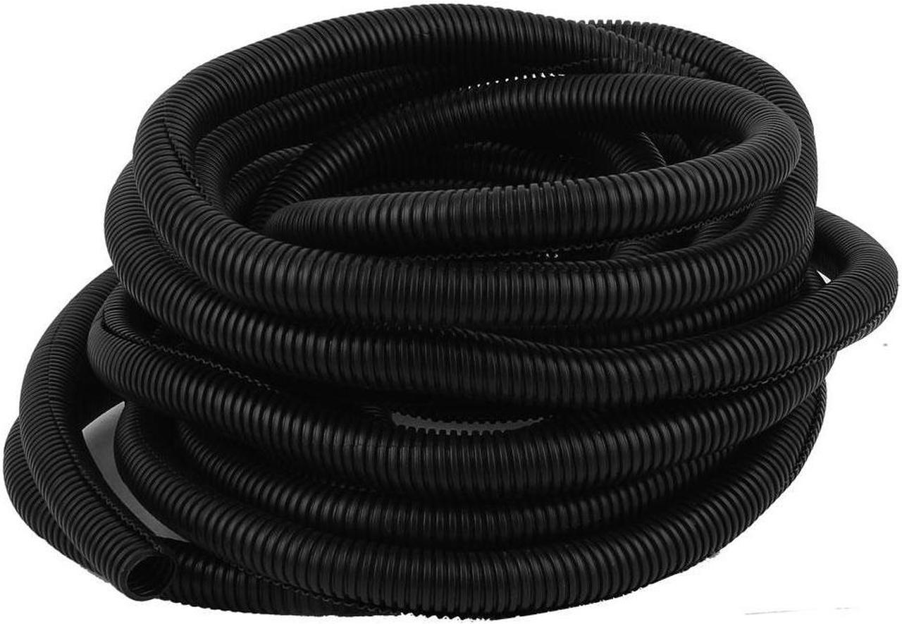 10M Length 20mm OD Corrugated Flexible Wire Cable Conduit Tubing Tube Wrap Black