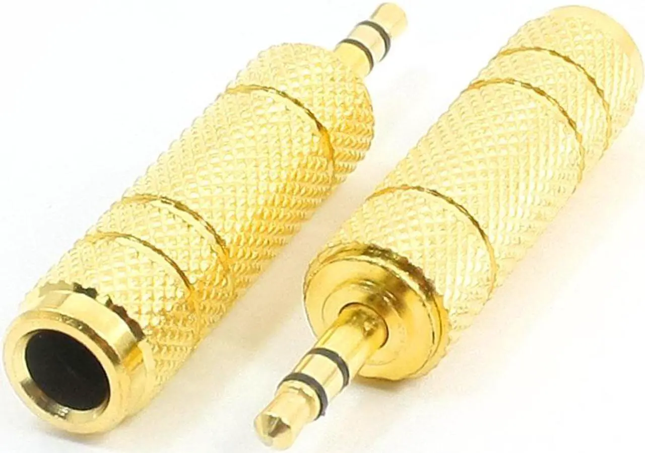 Main image of Unique Bargains Earphone Microphone 6.5mm to 3.5mm F/M Plug Adapter Connector 2 Pcs