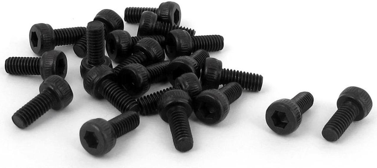 M2.5 x 6mm 12.9 Alloy Steel Machine Bolt Hex Socket Head Cap Screws Black 20pcs