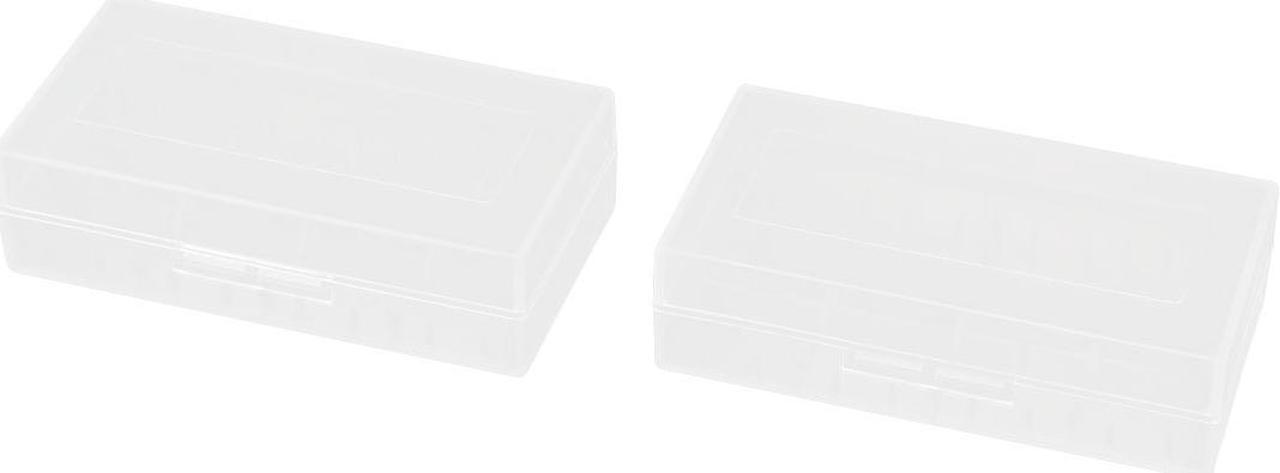 Main image of 2pcs Clear Plastic Rectangle Storage Box Container Holder for 2 x 18650 Battery