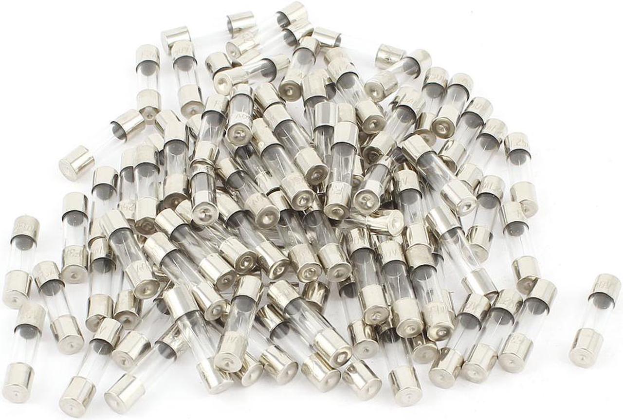 100 Pcs 5mm x 20mm F6AL Quick Blow Type Glass Tube Fuses 250V 6A