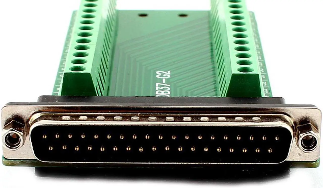 Alt view image 4 of 4 - DB37 D-SUB Male Adapter to 37 Pin Terminal 2 Row Screw Terminals Board