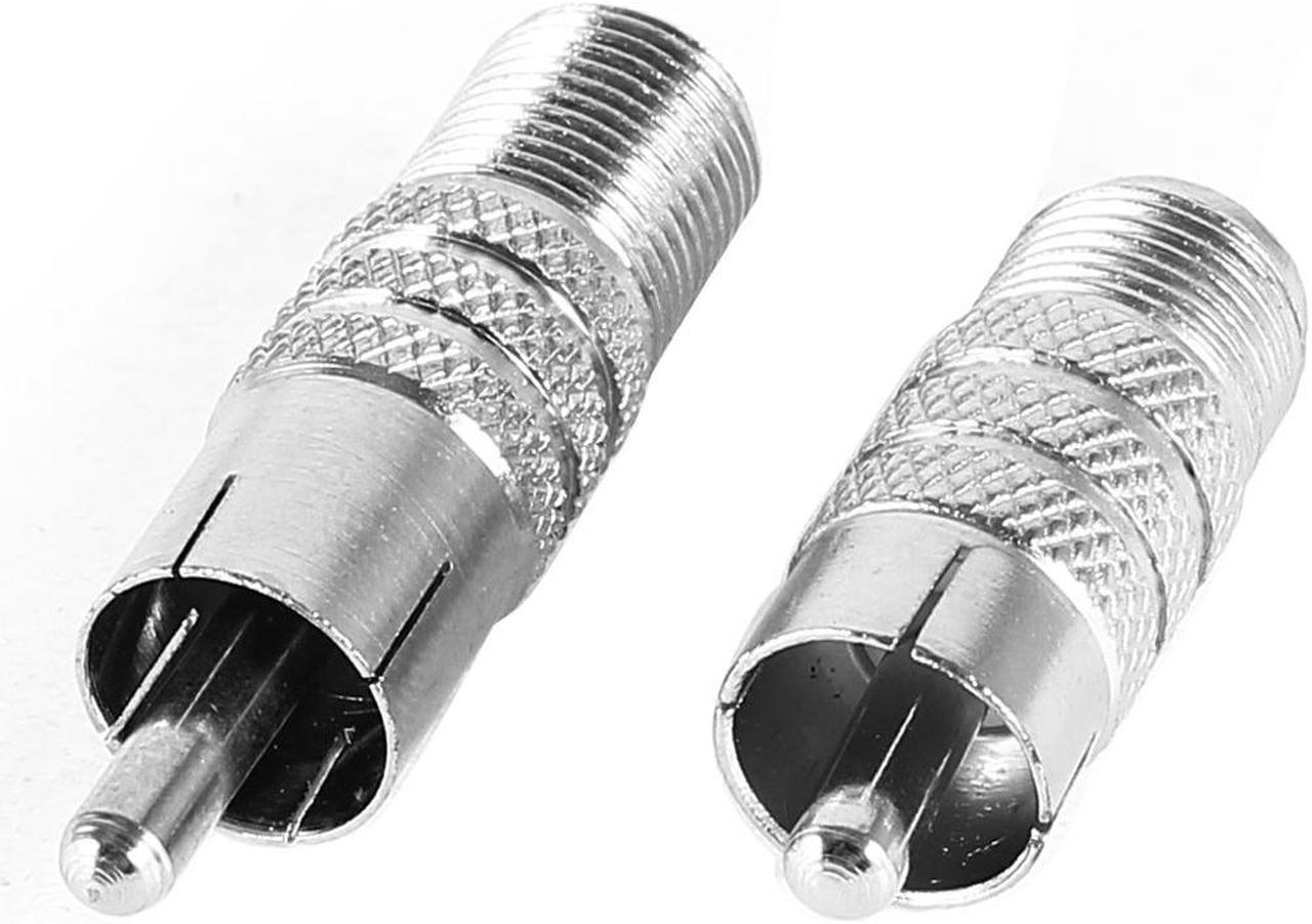 Main image of Unique Bargains 2 Pcs F Type Female Coaxial Jack to RCA Male F/M RF Plug Adapter Connector
