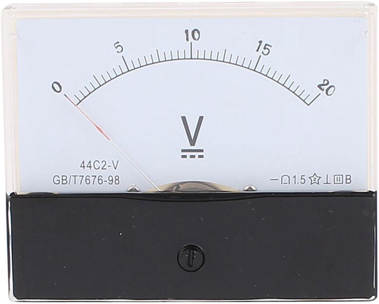 44C2 Pointer Needle DC 0-20V Volt Tester Panel Analog Voltmeter 100mm x 80mm