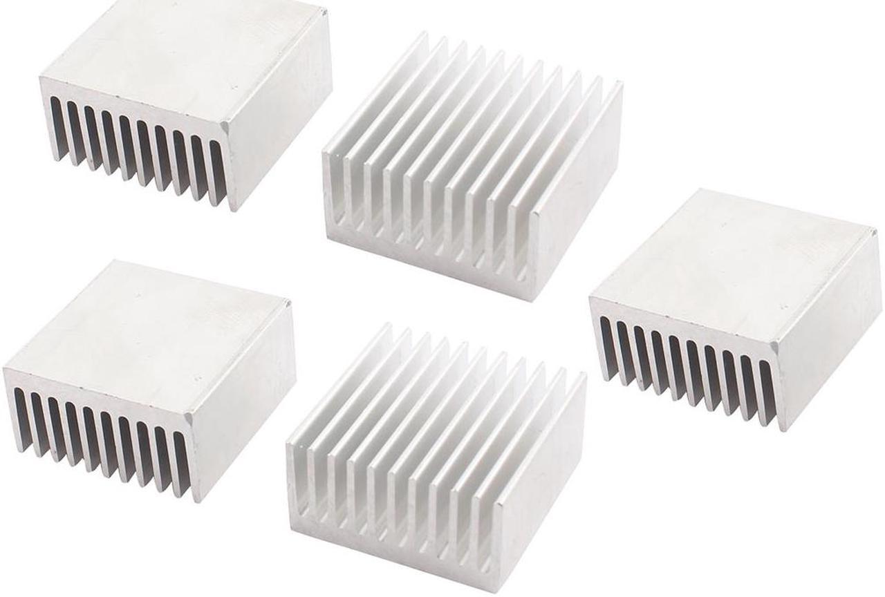 5 Pieces Silver Tone Aluminium Radiator Heatsink Heat Sink 40x40x20mm