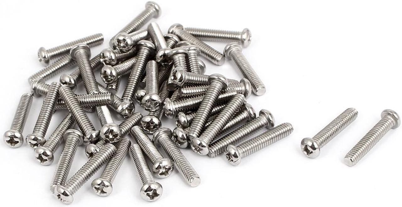 M4x20mm Stainless Steel Phillips Round Pan Head Machine Screws 50pcs