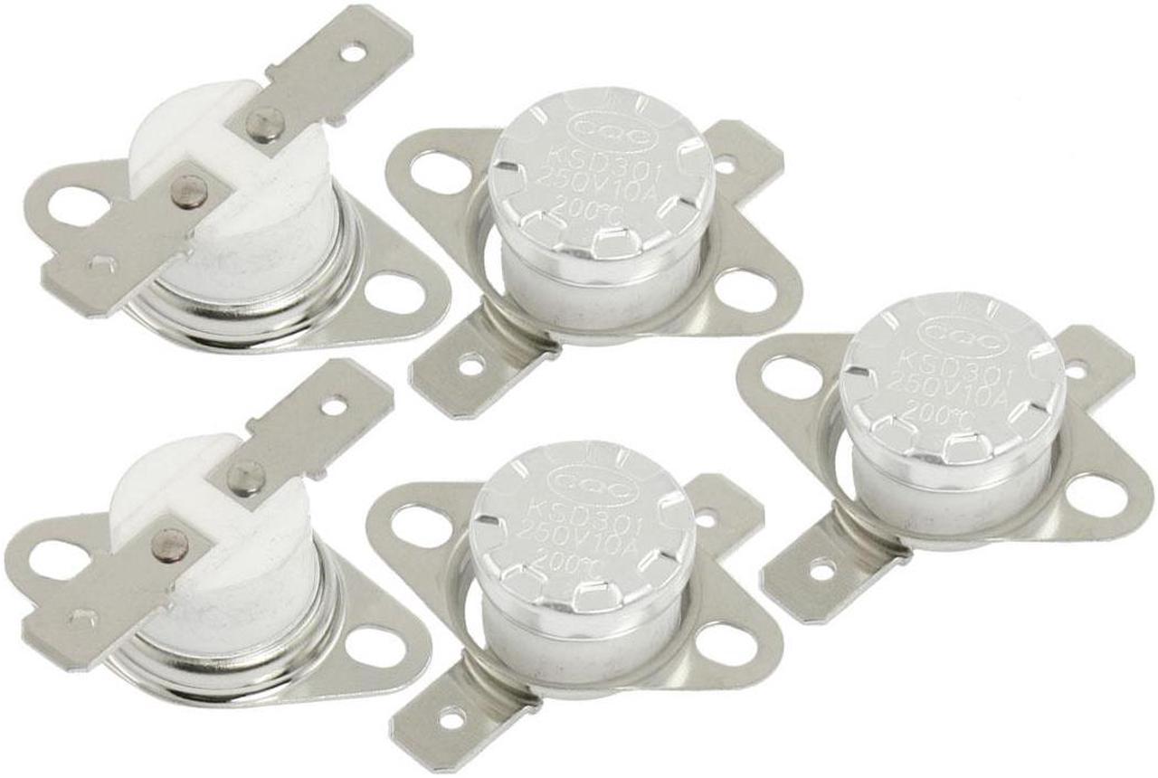 Unique Bargains Unique Bargains 5 Pcs NC 200 Celsius Degree Temperature Control Switch Thermostat KSD301