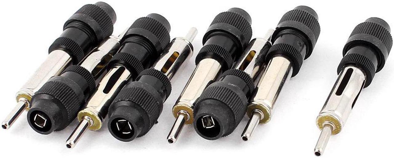 Main image of Auto Car CD Radio Stereo Antenna Male Plug Adapter Black Silver Tone 8 Pcs